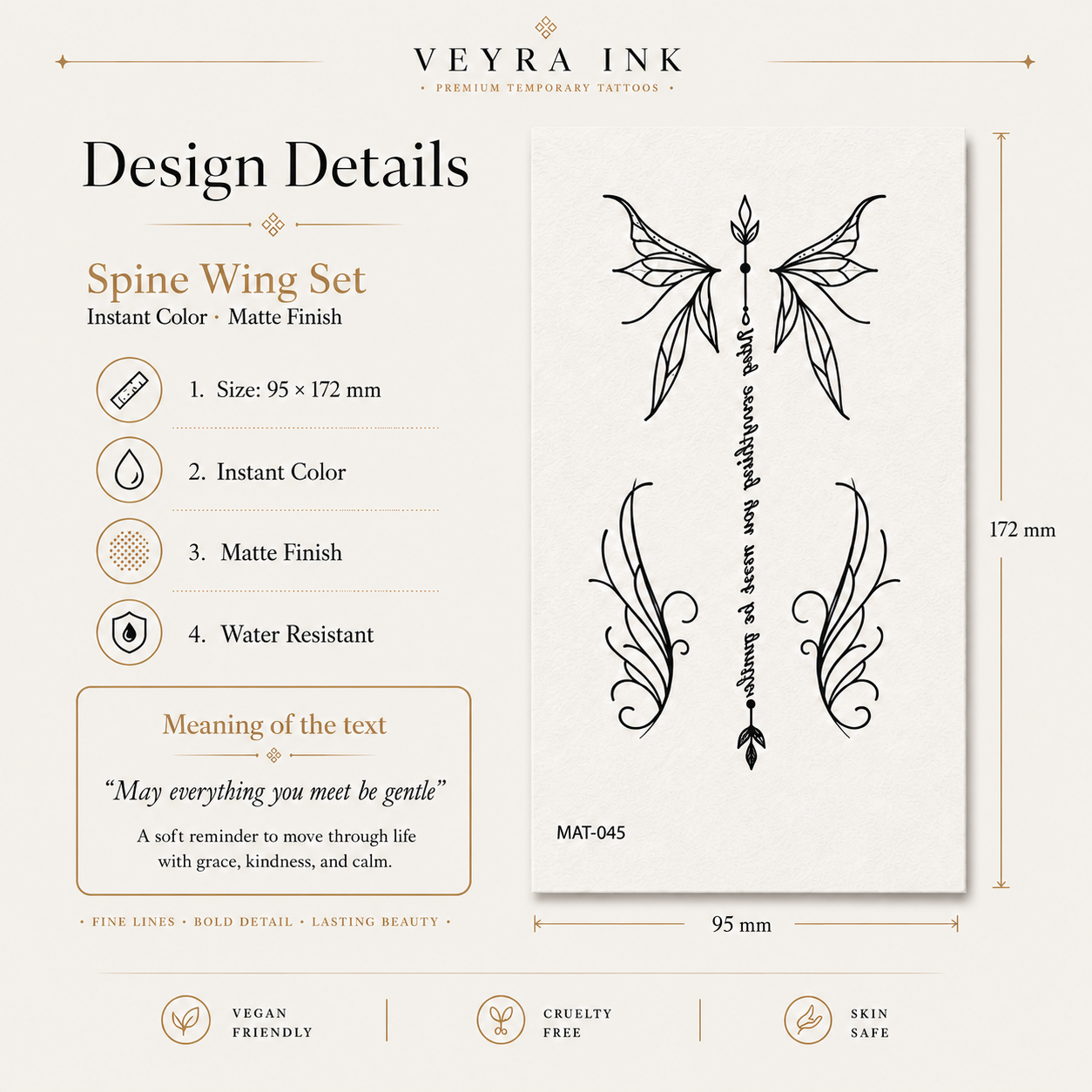 Spine Wing Temporary Tattoo Set product image