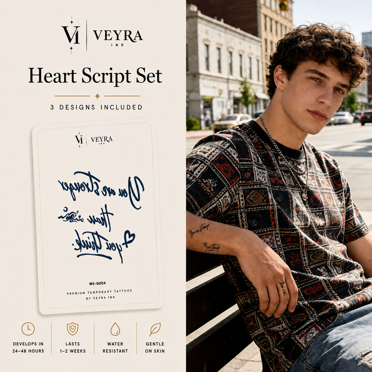 Heart Script Semi-Permanent Tattoo Set cover image